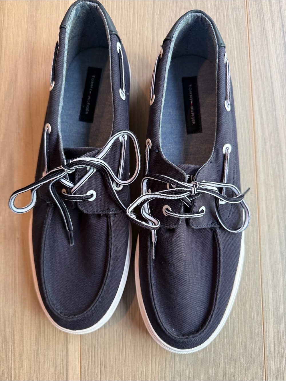 Tommy Hilfiger Men’s Dark Navy Pharis Canvas Boat Shoes Size 12